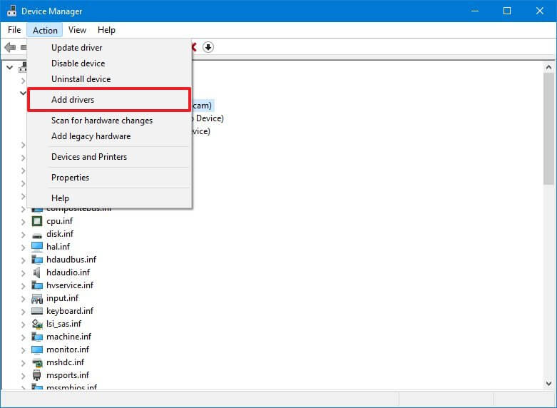 device manager add drivers
