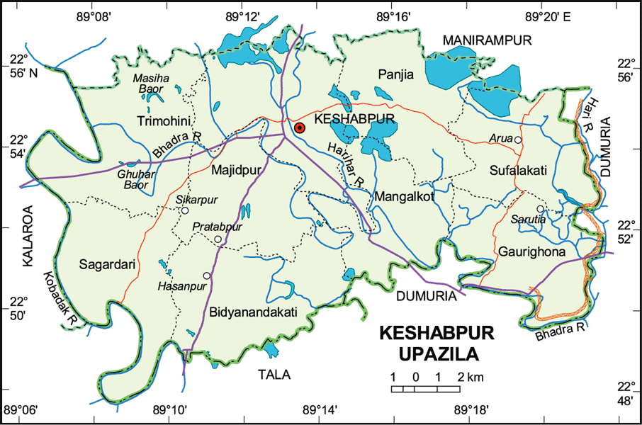 Keshabpur Upazila Map Jessore District Bangladesh