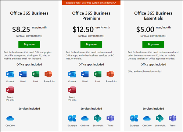 Office 365 비즈니스 플랜