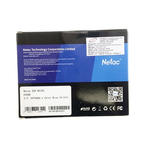 Ổ Cứng SSD Netac Solid State Drive 240GB, Chính hãng 36 tháng