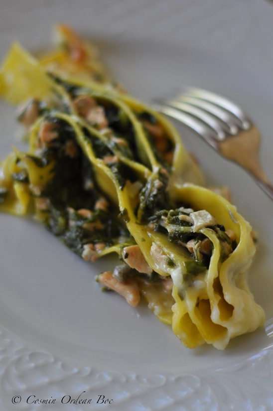 Lasagna cu mangold si somon