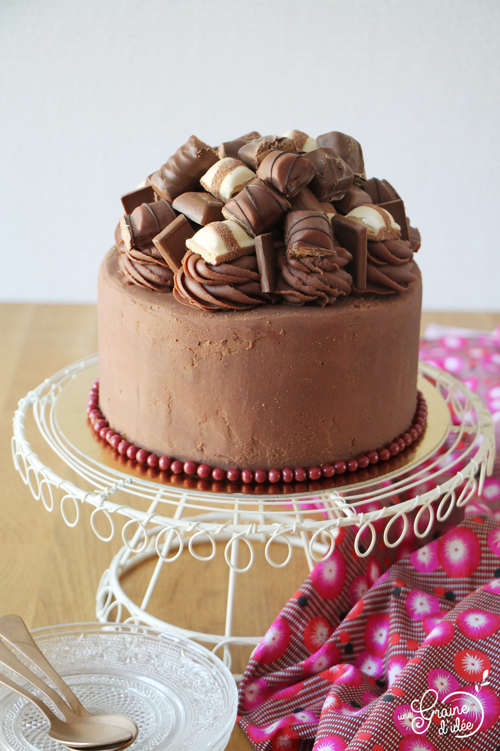 Layer Cake Ganache Chocolat et Compotée Framboises