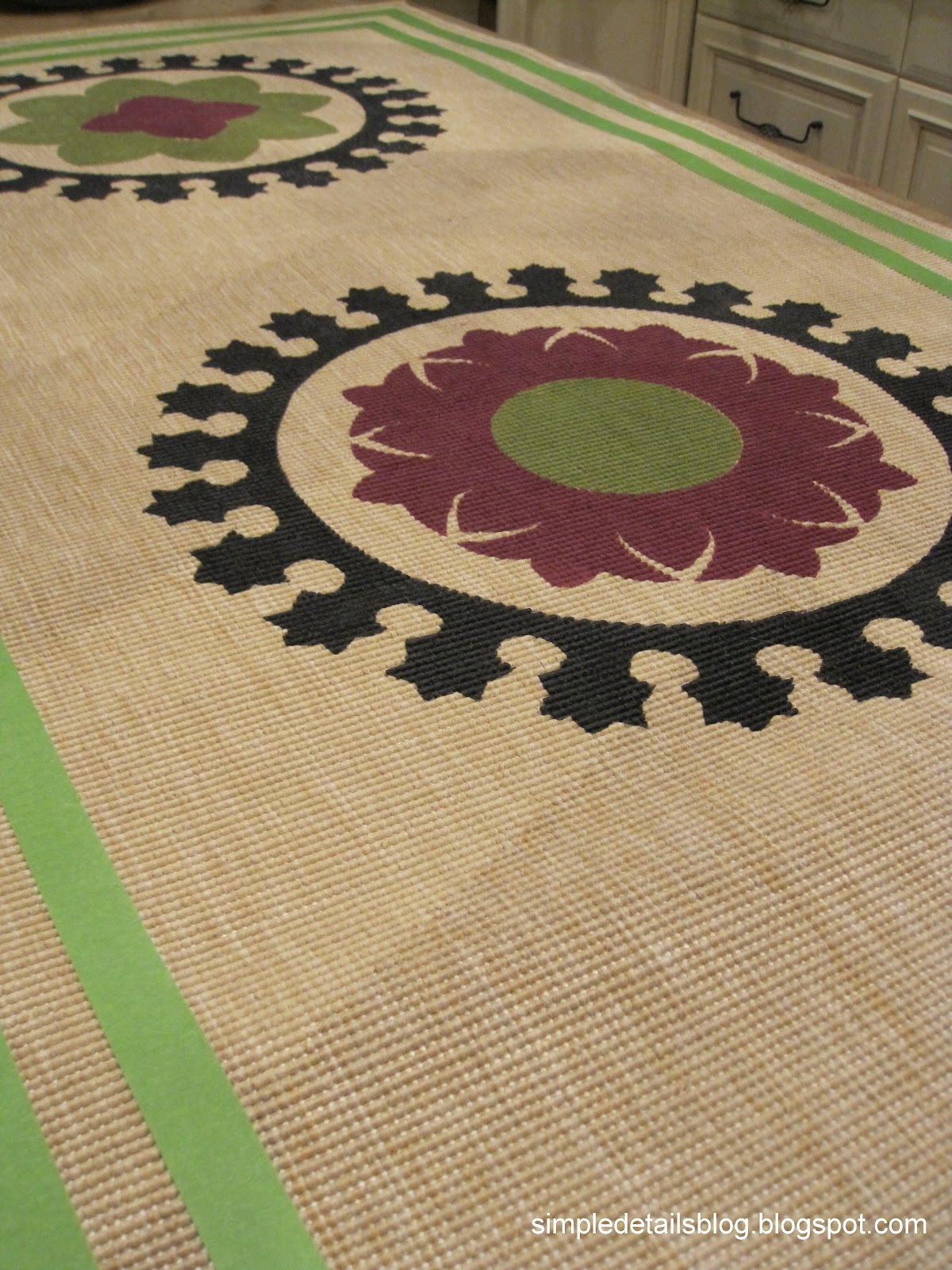 Simple Details painted rug progress...