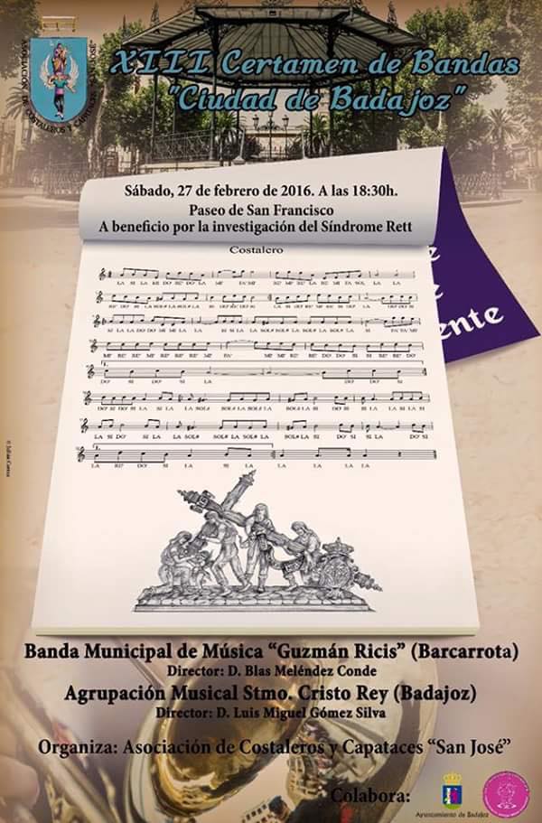 Cartel XIII Certamen de Bandas Ciudad de Badajoz