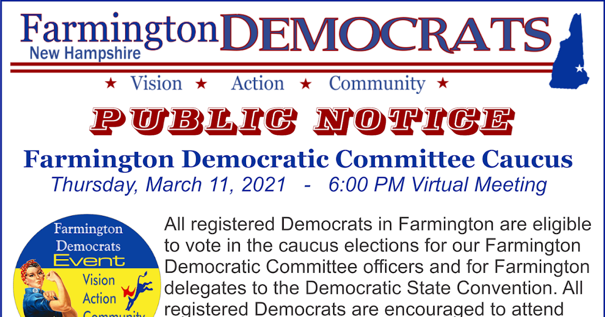 Farmington Democrats Invite All Registered Democrats in Farmington to
