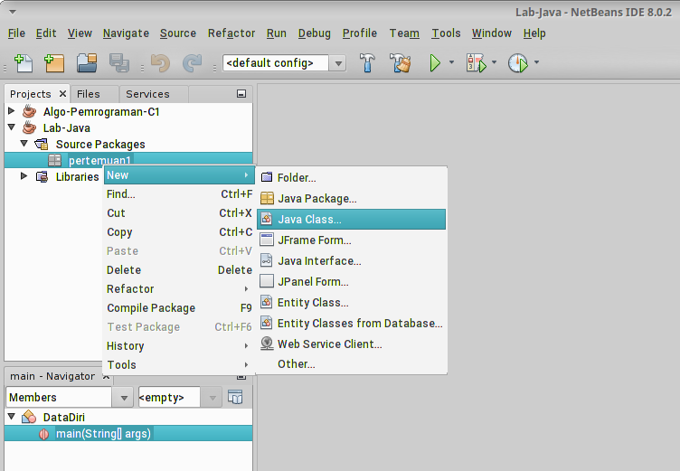 Creating Java Classes in Netbeans