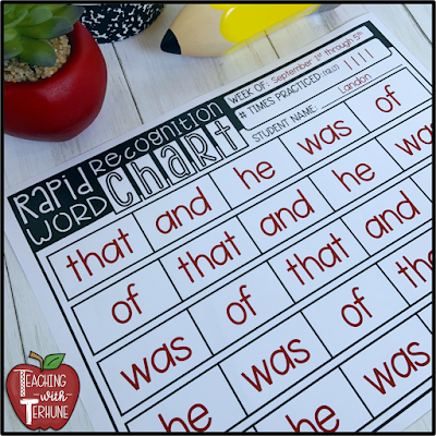 Rapid Word Recognition Chart