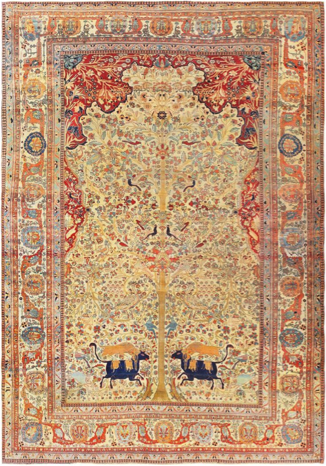  Antique Persian Mohtashem Kashan Carpet