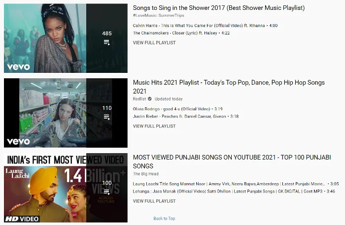Playlists increases the chances of watching multiple videos