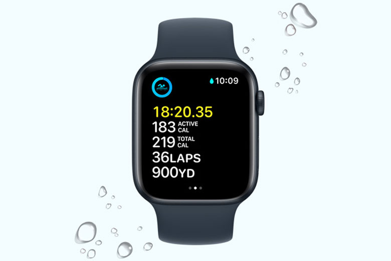 Đồng hồ Apple Watch SE (2022) Cellular 44mm Midnight - Viền nhôm, Dây cao su - MNPY3VN/A - Hàng chính hãng