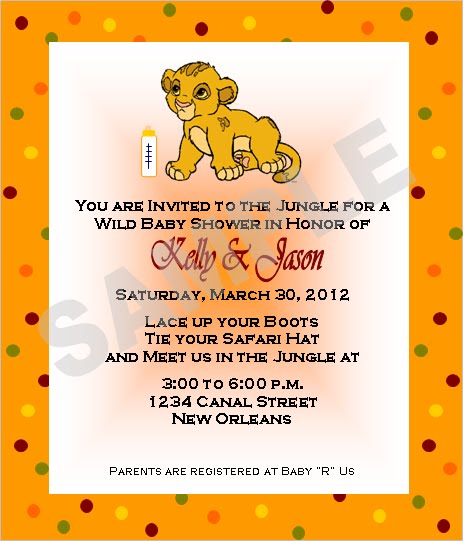 Solutions Event Design By Kelly Lion King Baby Shower Invitations Lion King Baby Shower Invitations