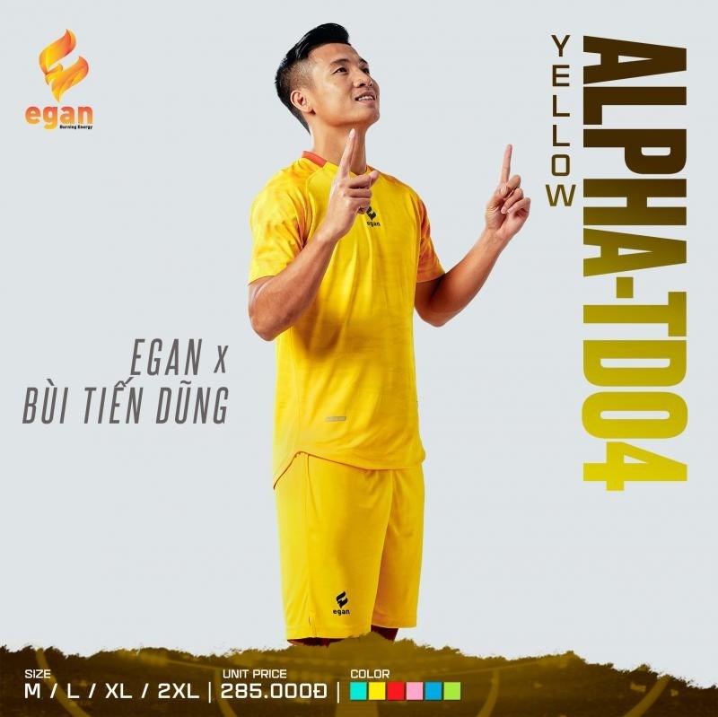 Quần Áo Bóng Đá Egan Alpha Bùi Tiến Dũng 04 – Vải Cao Cấp Dệt Theo Công Nghệ E-Coolmax, Co Giãn 4 Chiều, Thoáng Khí