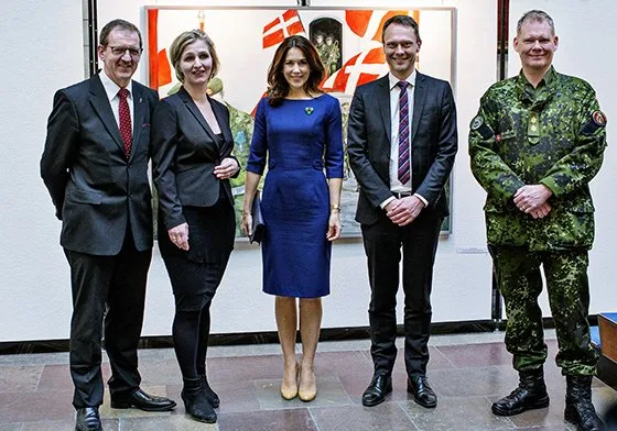 Crown Princess Mary of Denmark attended the opening of the Home Guard's painting exhibition