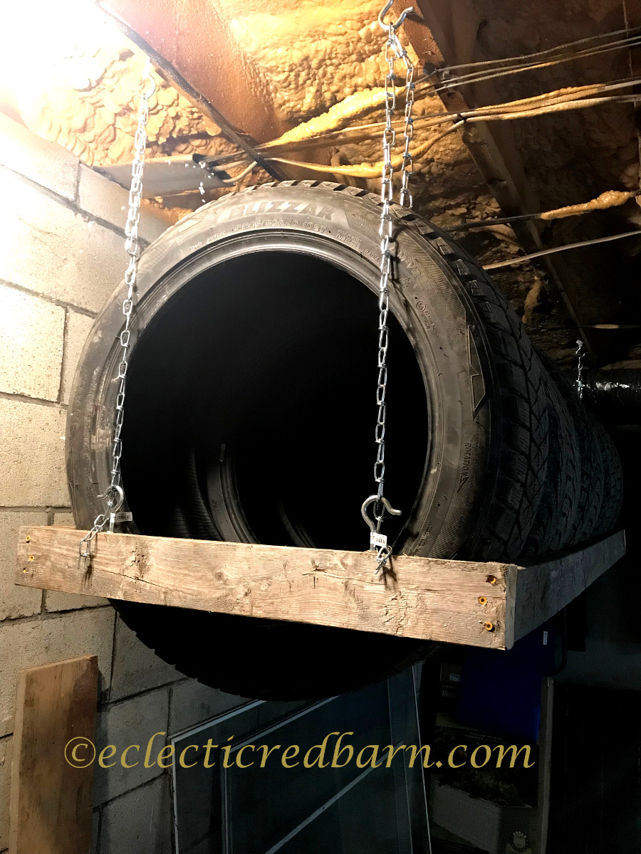 Eclectic Red Barn Diy Garage Tire Rack