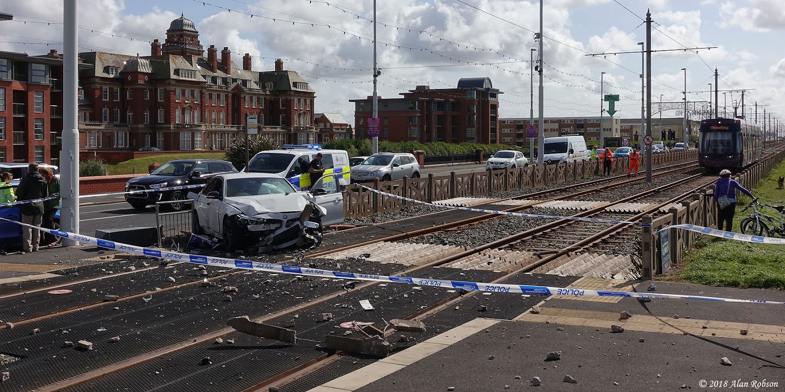 Blackpool Tram Blog Car accident at Cavendish Road causes major