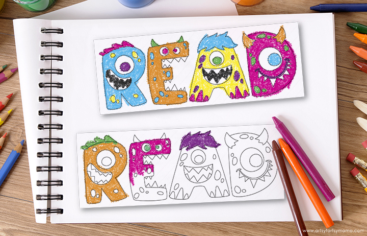 Free Printable Coloring Monster Bookmarks