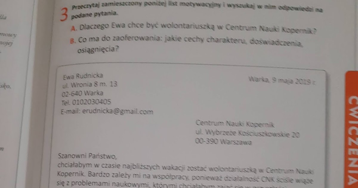 List Motywacyjny Ucznia Klasy 8 Język polski kl.8: Jak napisać list motywacyjny? 1.04.2020