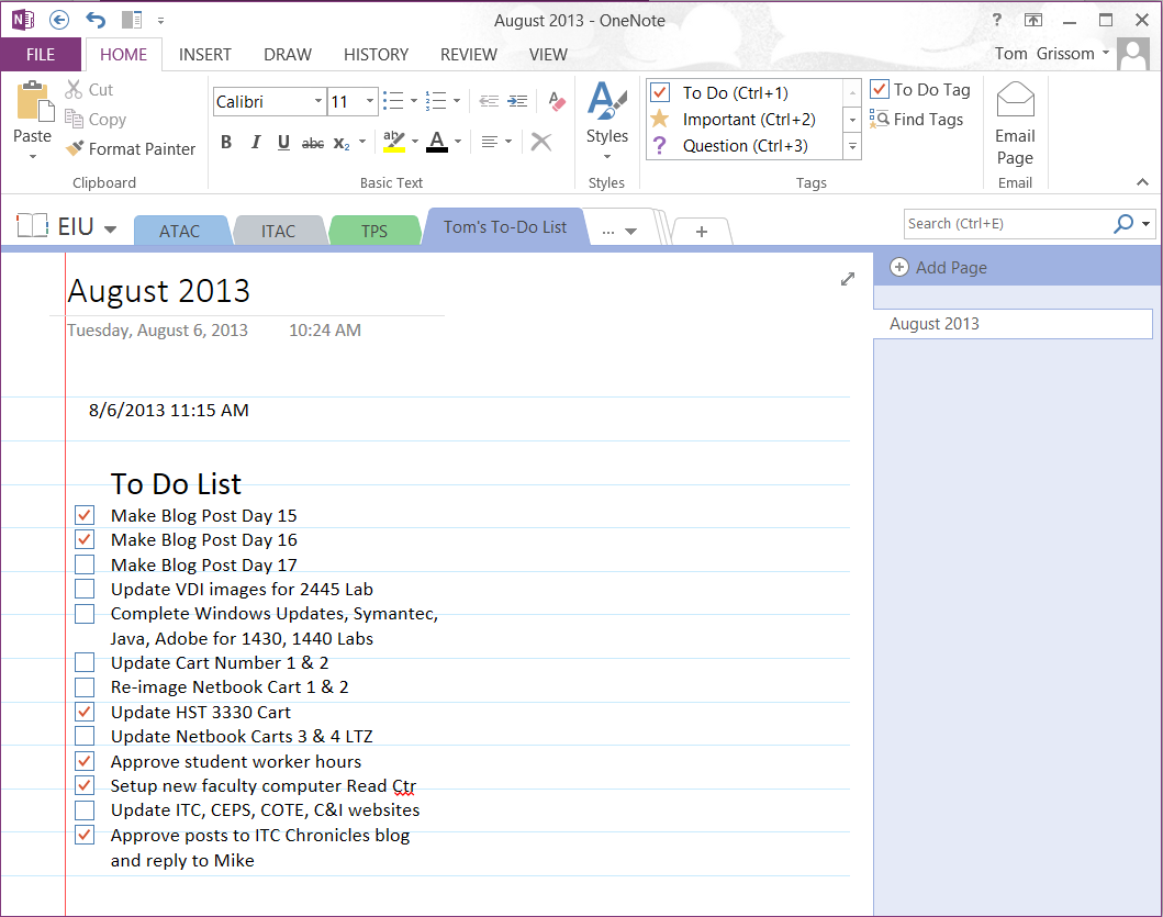 Day 17 OneNote Put it on your ToDo List Microsoft Office 365