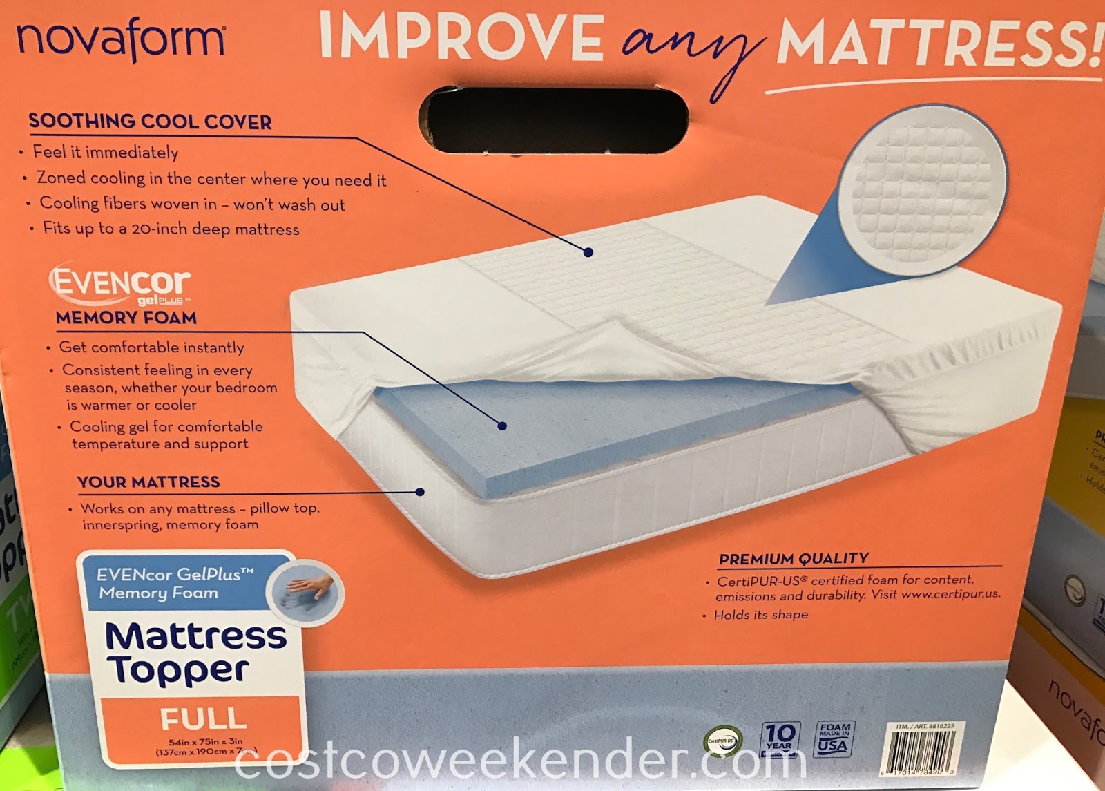 novaform evencor gelplus mattress topper