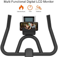 ATIVAFIT Indoor Cycle's LCD Monitor & tablet/phone holder, & multi-grip handlebars, image