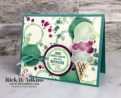 Check out my card using the Sweet Ice Cream, In Your Words, and Textures & Frames Stamp Sets.