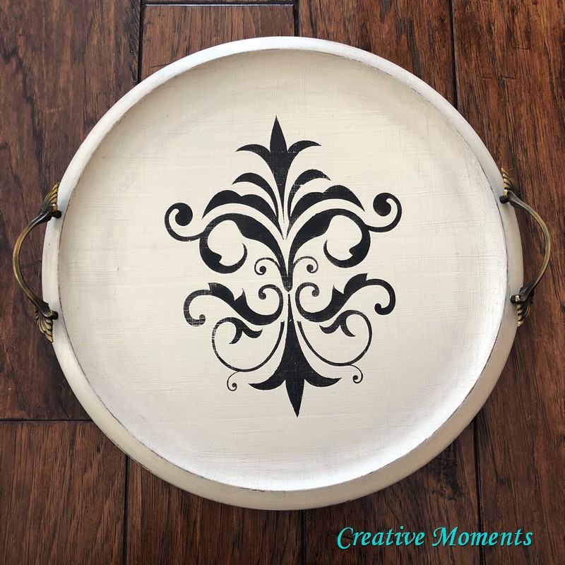 Vintage Round Wood Tray Makeover