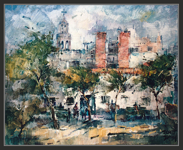 PREMIA DE MAR-PINTURA-PAISATGES-POBLES-MARESME-CATALUNYA-PINTOR-ERNEST DESCALS