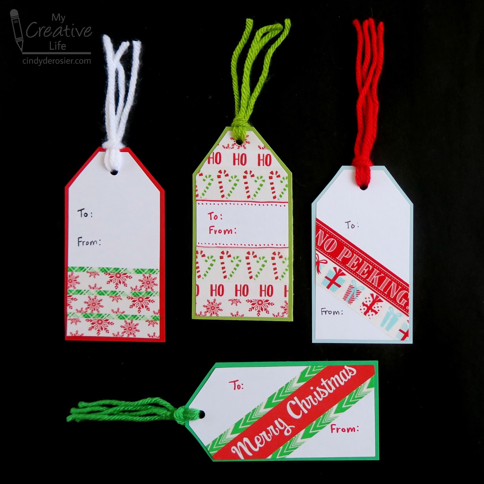 Cindy deRosier: My Creative Life: Washi Tape Christmas Gift Tags