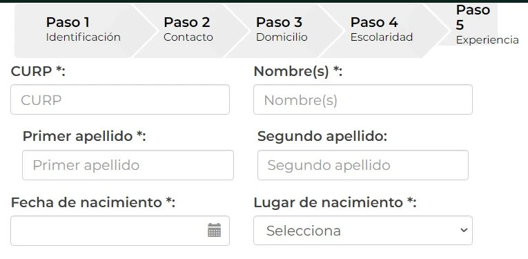 Formato de registro del Trabajador