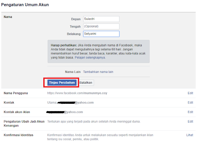 Cara Mengganti Nama Facebook/FB Di Android Dan PC