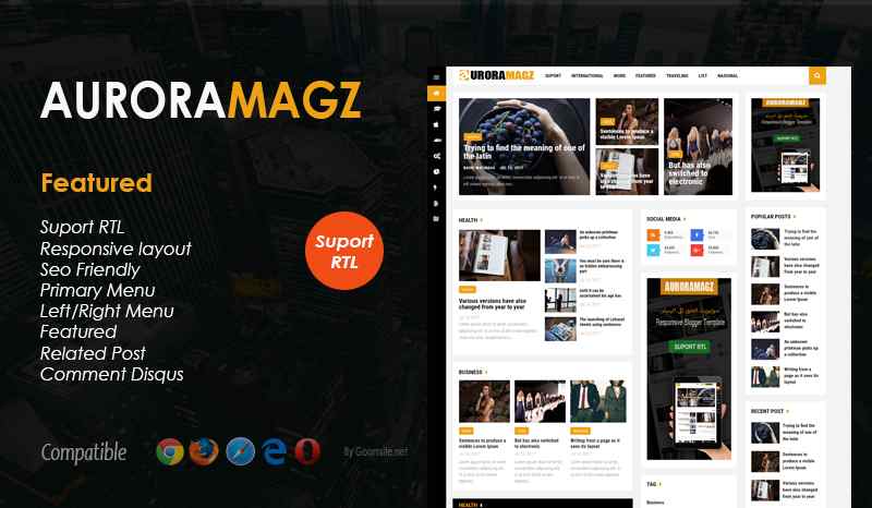 Auroramagz Responsive Blogger Template Auroramagz Responsive Blogger Template