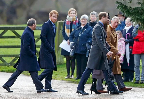 Queen Elizabeth II, Catherine, Duchess of Cambridge and Prince William, Duke of Cambridge, Prince Harry,  Sophie, Countess of Wessex and Lady Louise Windsor, James, Viscount Severn,  Zara Phillips and Mike Tindall,  Prince Philip, Duke of Edinburgh and Princess Anne, Prince of Wales, Princess Beatrice and Prince Andrew, Duke of York, Prince Charles