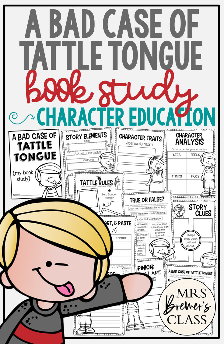 A Bad Case of Tattle Tongue Book Study & Tattle Rules Poster Mrs