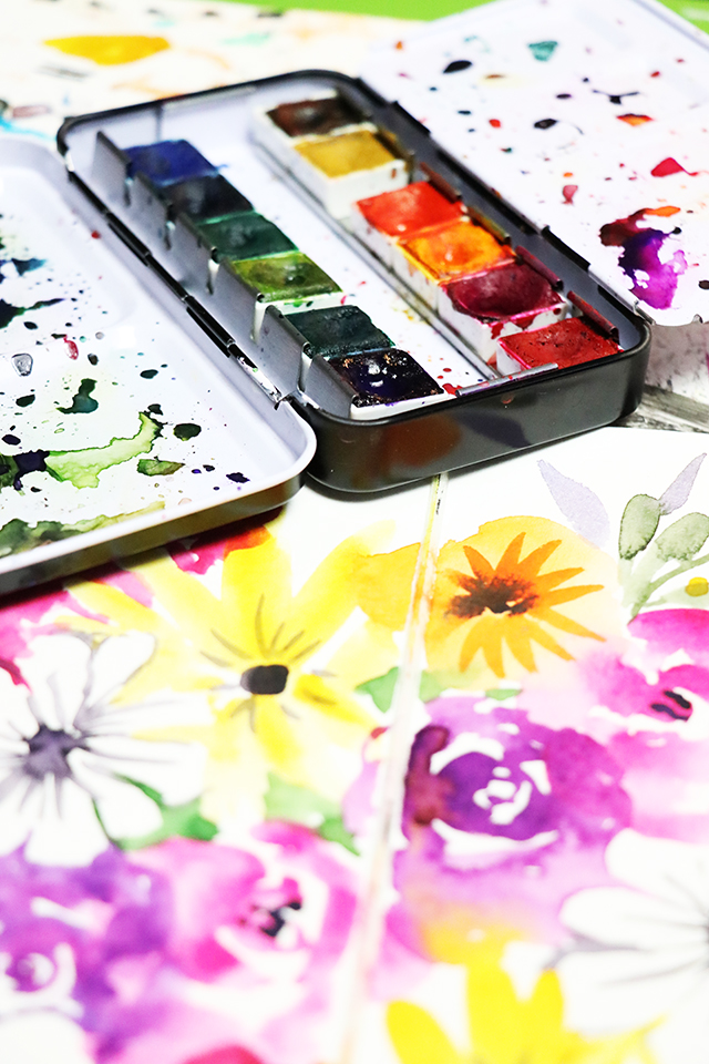 a peek inside my process: loose watercolor blooms