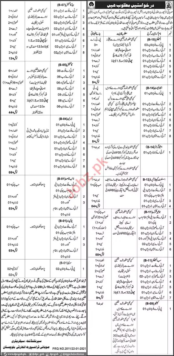 PTA Jobs | Provincial Transport Authority PTA Balochistan Jobs 2021 