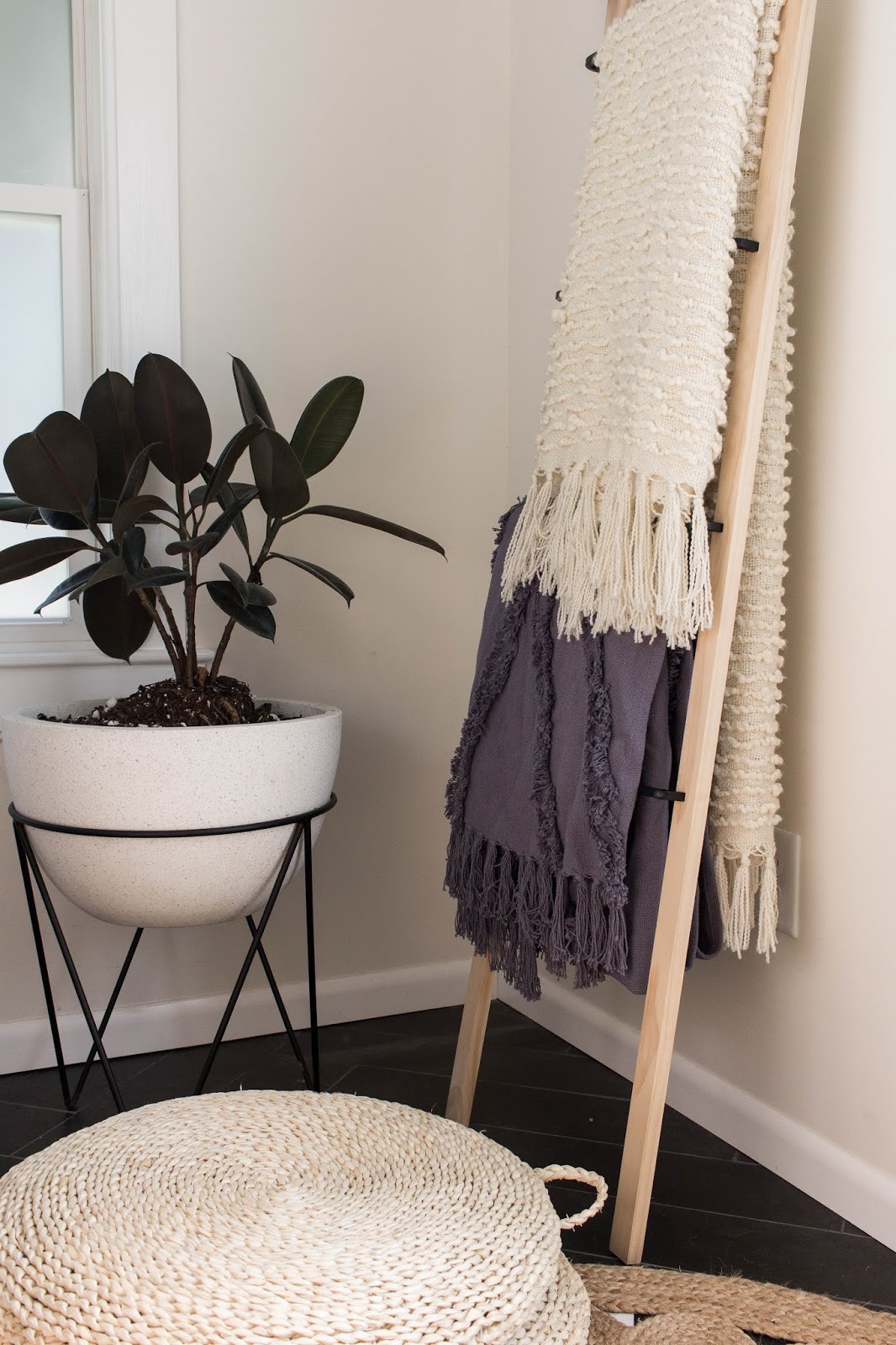 Iron & Wood Blanket Ladder Ikea Hack DIY Always Rooney Bloglovin’