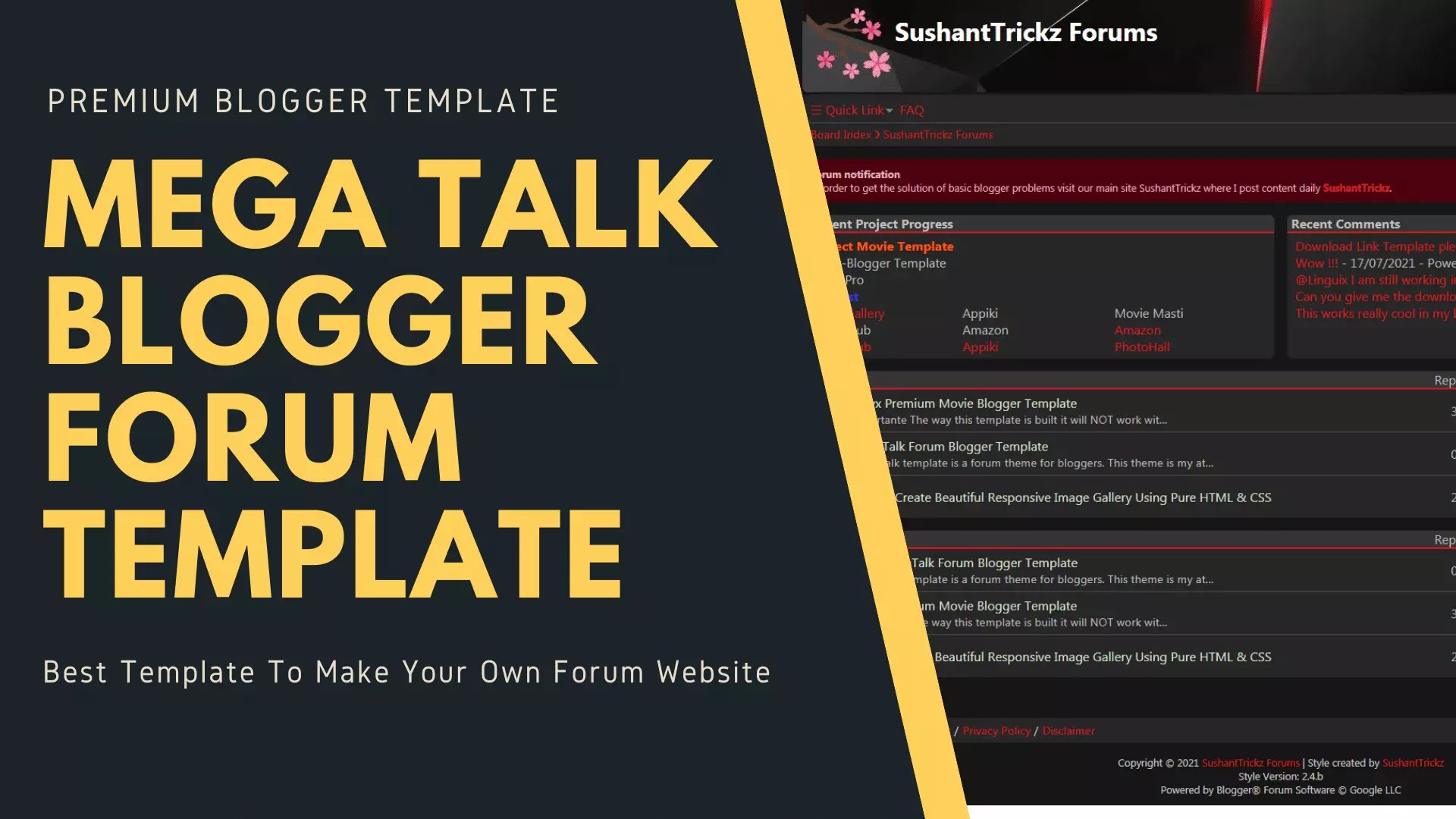 Megatalk Forum Website Premium Blogger Template