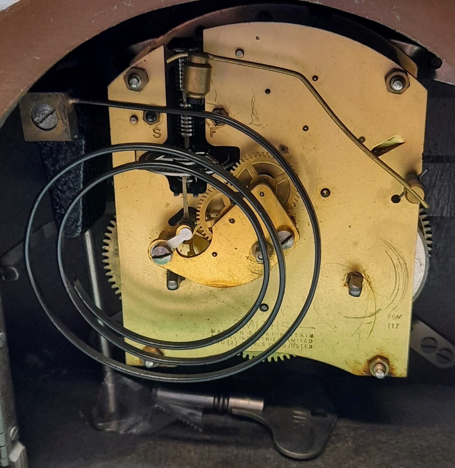 A. A. Timepieces Smiths Floating balance Mantel Clock Repair and Service