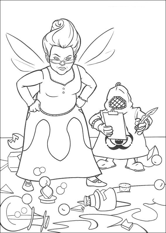 fairy godmother shrek 2 coloring pages - photo #2