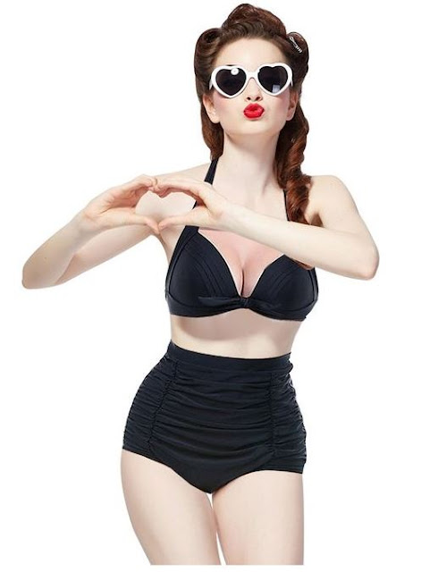 maillot de bain rétro taille haute