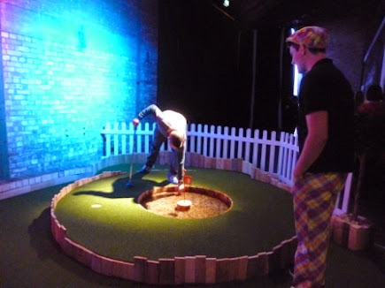 I decided to wash my ball on the last hole. For a 6 Swingers Crazy Golf in Shoreditch, London