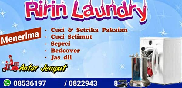 desain spanduk usaha laundry