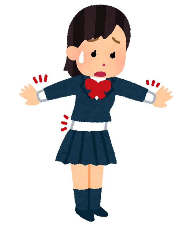 丈の短い学生服を着た女の子のイラスト | かわいいフリー素材集 いらすとや