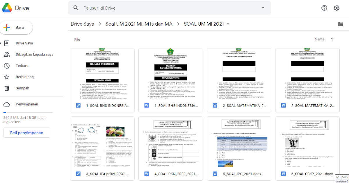 Download Contoh Soal UM Jenjang MI Mapel IPS Tahun