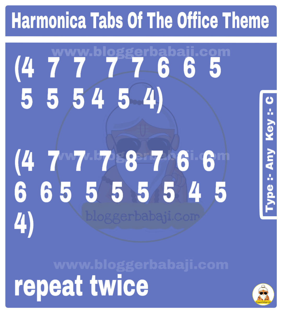 The office theme song harmonica tabs