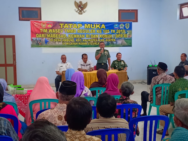 Tatap Muka Tim Wasev TMMD Reg 105 Dengan Warga Desa Jimbung Tatap Muka Tim Wasev TMMD Reg 105 Dengan Warga Desa Jimbung
