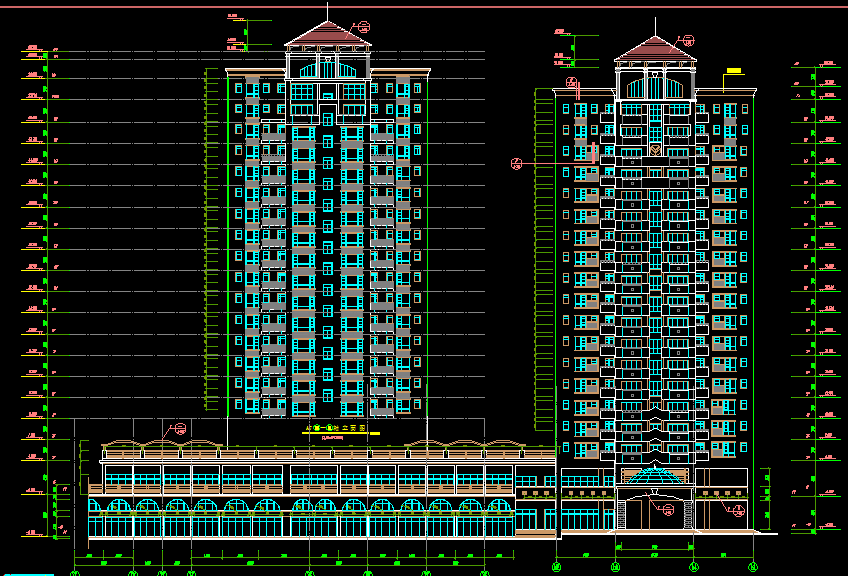 Desain Gambar  CAD  bangunan bertingkat contoh  gambar  