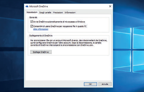 Novità One Drive in Windows 10 configurazione avanzata