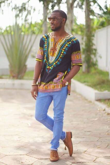 Traditional African Print Dashiki Dress.