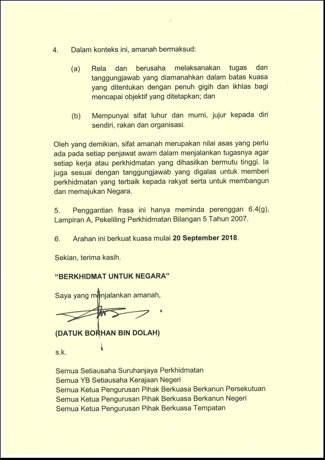 Slogan Dalam Surat Rasmi Kerajaan 2018